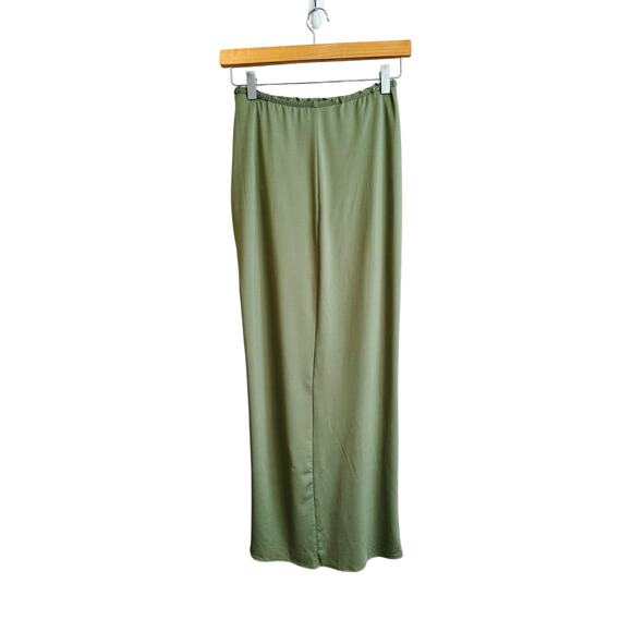 Superdown Marie Midi High Slit Mini Skirt Olive Green Stretchy Size Small - Picture 10 of 11